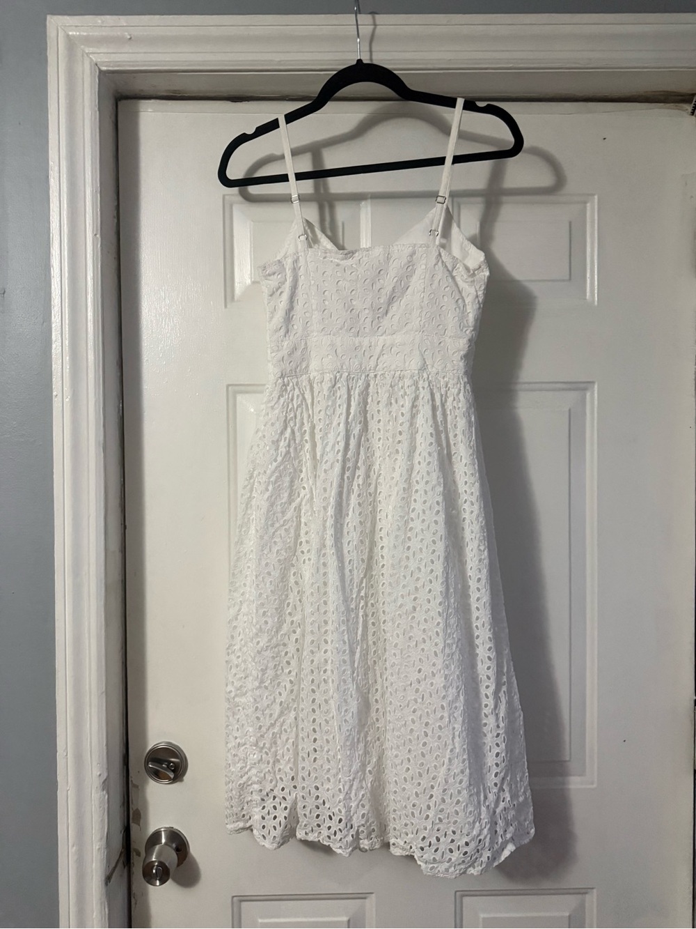 MICHAEL Michael Kors White Eyelet Tie Front Cutout Midi Dress Size 2 - Picture 8 of 10